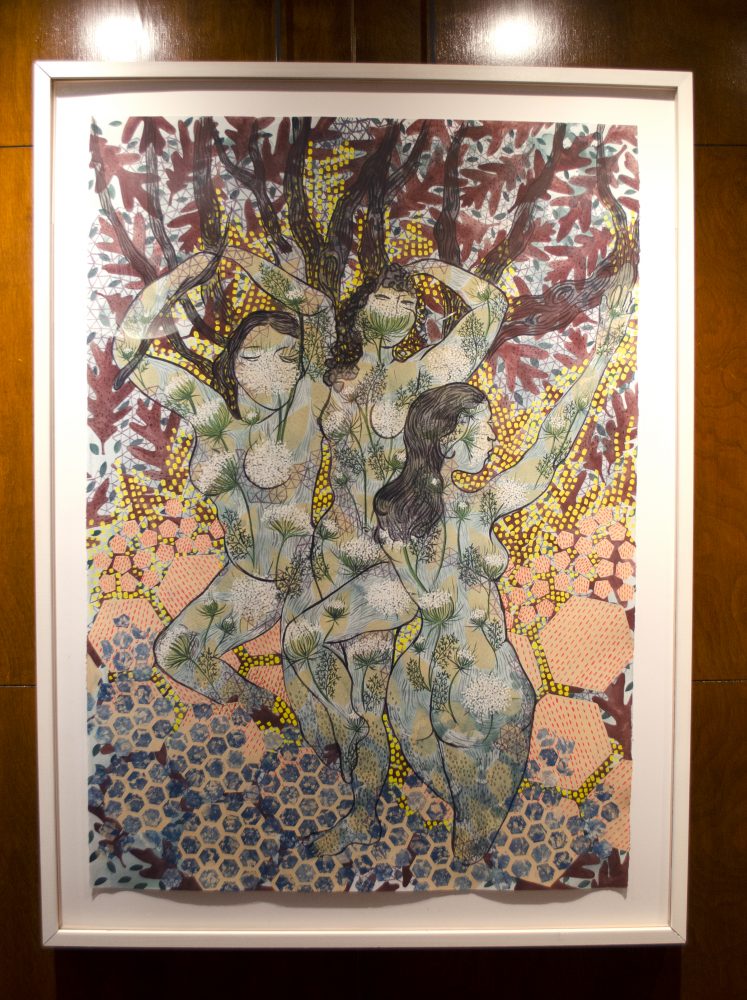My Feminine Wiles, 2020, installation view, Mixed Media on Paper, 39 x 27.5 inches